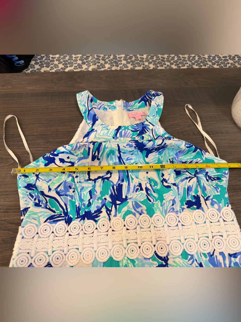Lilly Pulitzer Aqua, Navy & White Printed Mini Dress - Picture 4 of 5